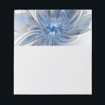 Abstract Blue Gray Watercolor Fractal Art Flower Notizblock<br><div class="desc">Unique fantasy flower with shades of blue and gray,  abstract and elegant.
Design for your notepad and more.</div>