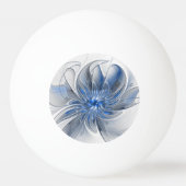 Abstract Blue Gray Watercolor Fractal Art Flower Tischtennisball (Rückseite)