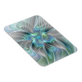 Abstract Blue Green Butterfly Fantasy Fractal Art Magnet (Rechte Seite)