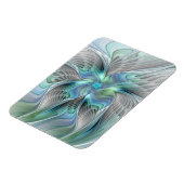Abstract Blue Green Butterfly Fantasy Fractal Art Magnet (Linke Seite)