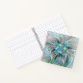 Abstract Blue Green Butterfly Fantasy Fractal Art Notizblock (Innenseite)