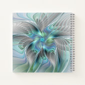 Abstract Blue Green Butterfly Fantasy Fractal Art Notizblock (Rückseite)