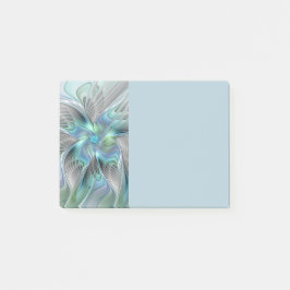 Abstract Blue Green Butterfly Fantasy Fractal Art Post-it Klebezettel