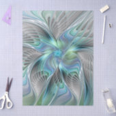 Abstract Blue Green Butterfly Fantasy Fractal Art Seidenpapier (Basteln)