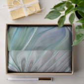 Abstract Blue Green Butterfly Fantasy Fractal Art Seidenpapier (Geschenk)