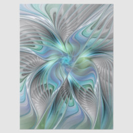 Abstract Blue Green Butterfly Fantasy Fractal Art Seidenpapier