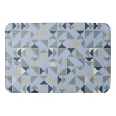 Abstract Blue Grey Geometric Pattern Badematte (Vorderseite)