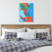 Abstract Blue Harmony Canvas Print Leinwanddruck (Insitu (Schlafzimmer))