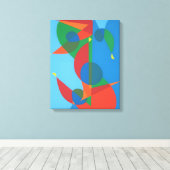 Abstract Blue Harmony Canvas Print Leinwanddruck (Insitu (Holzboden))