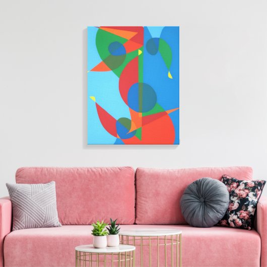 Abstract Blue Harmony Canvas Print Leinwanddruck (Insitu (Wohnzimmer))