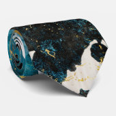 Abstract blue navy and gold textures krawatte (Gerollt)
