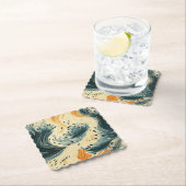 Abstract Blue Orange Cream Peacock Untersetzer (Vor Ort)