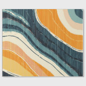 Abstract Blue Orange White Paint Swirl with White  Geschenkpapier (Flach)