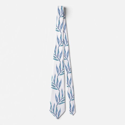 Abstract blue palm leaves krawatte (Vorderseite)