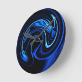 Abstract Blue Peacock Wall Clock Runde Wanduhr (Winkel)