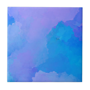 Abstract blue purple watercolor fliese