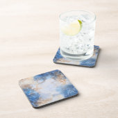 Abstract Blue & Sand Textured Clouds Getränkeuntersetzer (Rechte Seite)