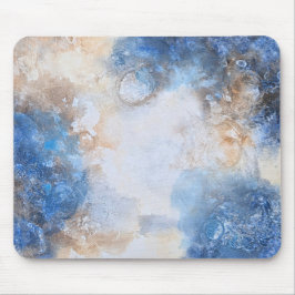 Abstract Blue & Sand Textured Clouds Mousepad