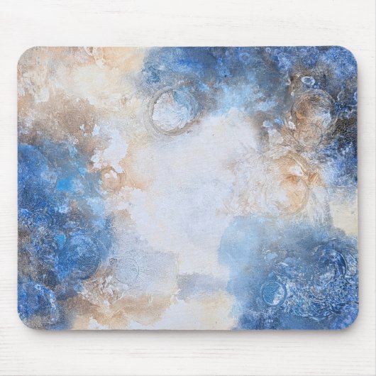 Abstract Blue & Sand Textured Clouds Mousepad (Vorne)