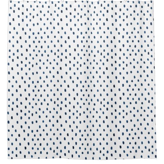 Abstract Blue Spots And Dots Pattern Curtain Duschvorhang (Vorderseite)