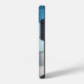 Abstract blue toned cubes Butterfly Monogram iPhone Hülle (Linke Seite)