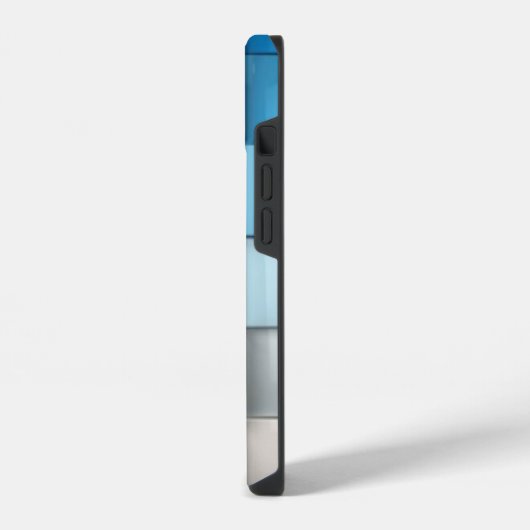 Abstract blue toned cubes Butterfly Monogram iPhone Hülle (Linke Seite)