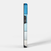 Abstract blue toned cubes Butterfly Monogram iPhone Hülle (Rechte Seite)