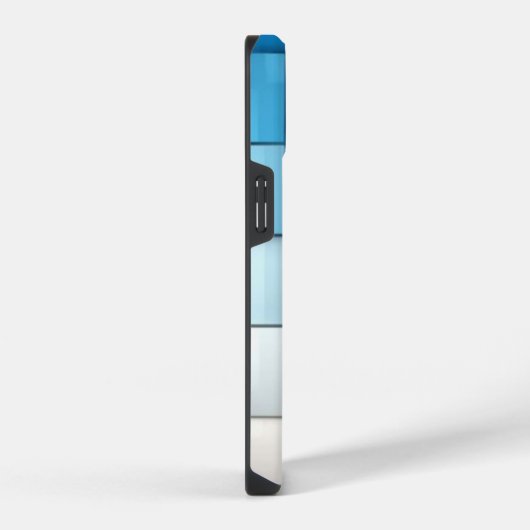 Abstract blue toned cubes Butterfly Monogram iPhone Hülle (Rechte Seite)