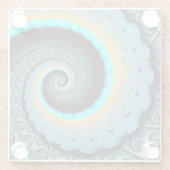 Abstract Blue Turquoise Orange Fractal Art Spiral Glasuntersetzer (Rückseite)