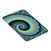 Abstract Blue Turquoise Orange Fractal Art Spiral Magnet (Rechte Seite)