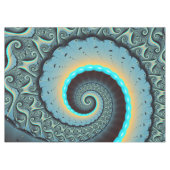 Abstract Blue Turquoise Orange Fractal Art Spiral Tischdecke (Vorderseite (Horizontal))