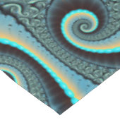 Abstract Blue Turquoise Orange Fractal Art Spiral Tischdecke (Schrägansicht)