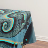 Abstract Blue Turquoise Orange Fractal Art Spiral Tischdecke (Beispiel)