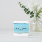 Abstract Blue Watercolor Brushstroke Quadratische Visitenkarte (Stehend Vorderseite)