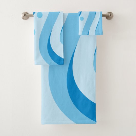 Abstract Blue Waves Badhandtuch Set (Insitu)