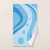 Abstract Blue Waves Badhandtuch Set (Handtuch)
