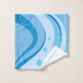 Abstract Blue Waves Badhandtuch Set (Waschlappen)
