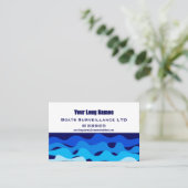 Abstract blue waves corporate style visitenkarte (Stehend Vorderseite)