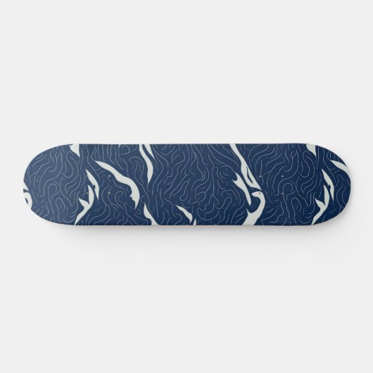 Abstract Blue Waves Skateboard (Horizontal)