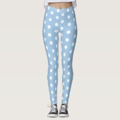 Abstract bluish white polka dot Leggings (Vorderseite)
