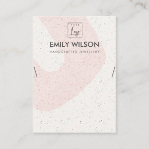 ABSTRACT BLUSH PINK KERAMIK-HALSKETTEN-DISPLAY-LOG VISITENKARTE