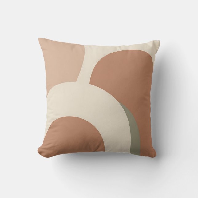 Abstract Boho Arch Earthy Minimalist Design Kissen (Vorderseite)