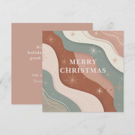 Abstract Boho Christmas Shapes Feiertagskarte (Vorne/Hinten)