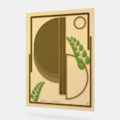 Abstract Boho Geometric Arch & Leaves Beige Textur Acrylschild (Winkel)