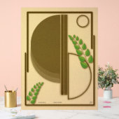 Abstract Boho Geometric Arch & Leaves Beige Textur Acrylschild (Hochzeit)