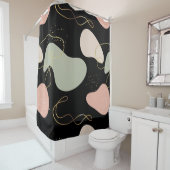 Abstract Boho Geometric Organic Shapes Pattern Duschvorhang (Beispiel)