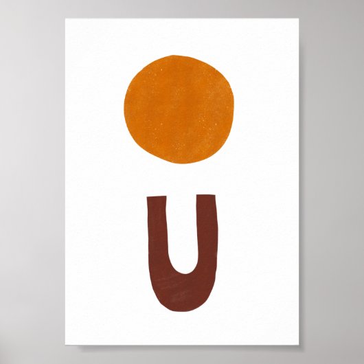 Abstract Boho Yellow And Red Shapes Poster (Vorne)