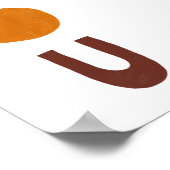 Abstract Boho Yellow And Red Shapes Poster (Ecke)