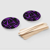 Abstract, bold, vibrant geometric zigzag pattern fächer (Non-assembled)