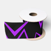 Abstract, bold, vibrant geometric zigzag pattern satinband (Spule)